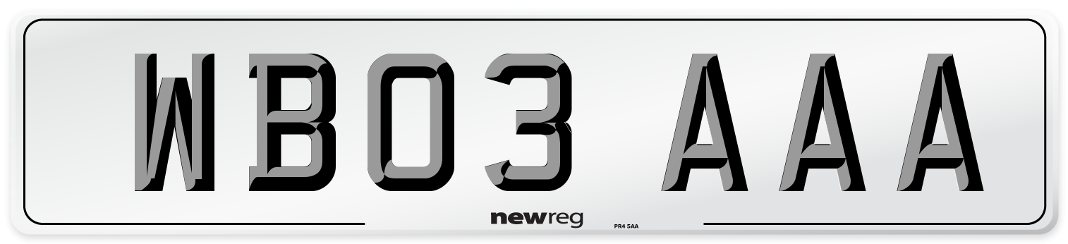 WB03 AAA Number Plate from New Reg